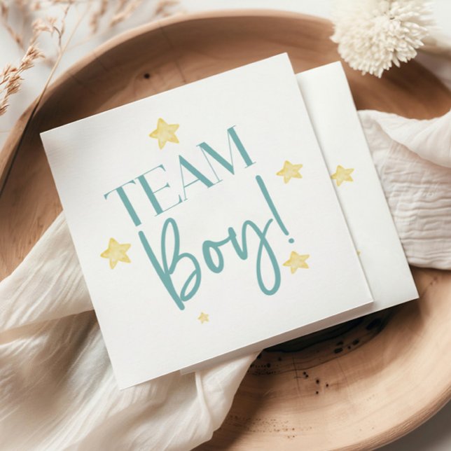 Twinkle Little Star Team Boy Blue Gender Reveal Napkin (Creator Uploaded)