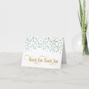 Twinkle Little Star Thank You Blue Gold Card