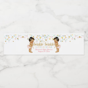 Twinkle Little Star Twin Girls Water Bottle Label