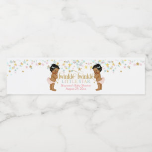Twinkle Little Star Twin Girls Water Bottle Label