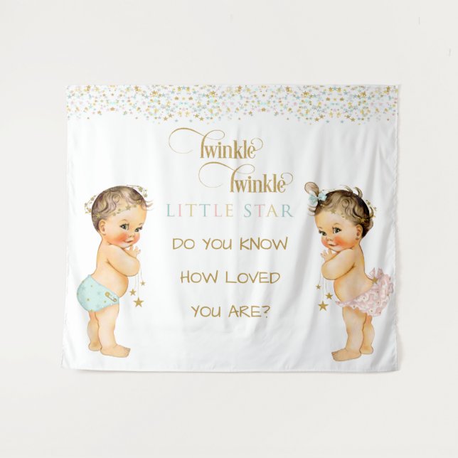 Twinkle Little Star Vintage Baby Gender Neutral Tapestry (Front (Horizontal))