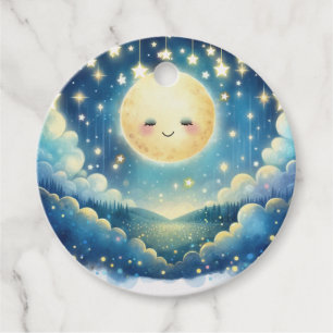 Twinkle Little Star Watercolor Baby Shower Favour Tags