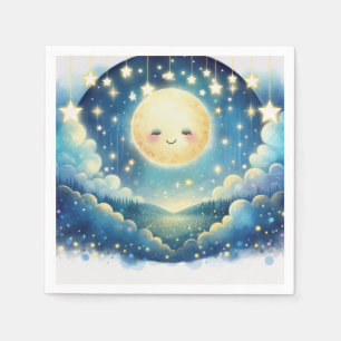 Twinkle Little Star Watercolor Baby Shower Napkin