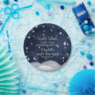 Twinkle Little Star Whimsical Baby Shower Paper Pl Paper Plate