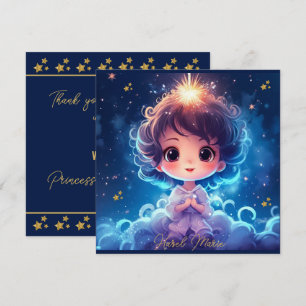 Twinkle Little Starry Princess Girl Birthday Thank You Card
