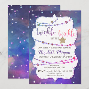 Twinkle Little Stars Paint Splash Baby Shower Invitation