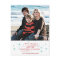 Twinkle Red Script & Blue Stars Holiday Photo Card