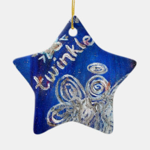 Twinkle Silver Angel Art Holiday Ornament Pendant