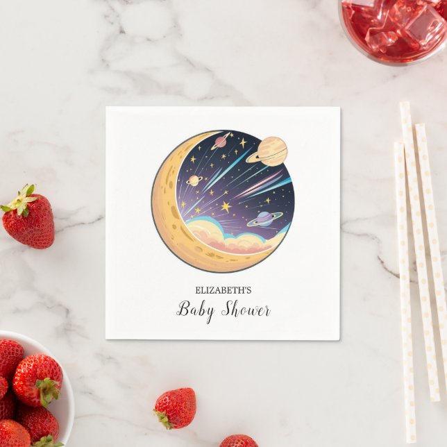 Twinkle Simple Stars Baby Shower Napkin (Insitu)