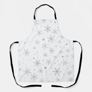 Twinkle Snowflake -Silver Grey & White- Apron
