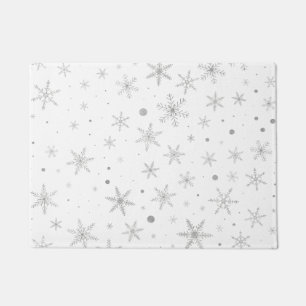 Twinkle Snowflake -Silver Grey & White- Doormat