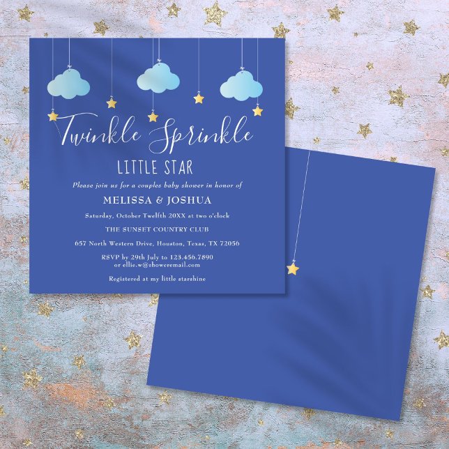 Twinkle Sprinkle Little Star Couples Baby Sprinkle Invitation (Twinkle Sprinkle Little Star Couples Baby Sprinkle Invitation)