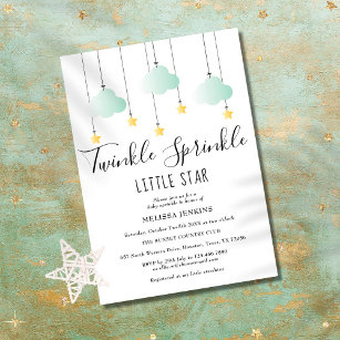 Twinkle Sprinkle Little Star Neutral Baby Shower Invitation