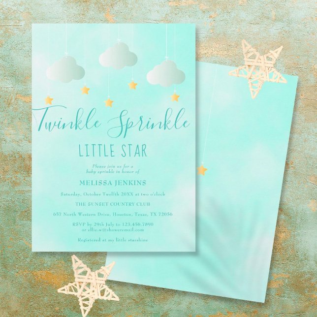 Twinkle Sprinkle Little Star Neutral Baby Shower Invitation (Creator Uploaded)