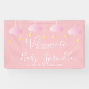 Twinkle Sprinkle Pink Baby Girl Shower Welcome Banner