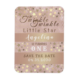 Twinkle Star 1st Birthday Save the Date Magnet