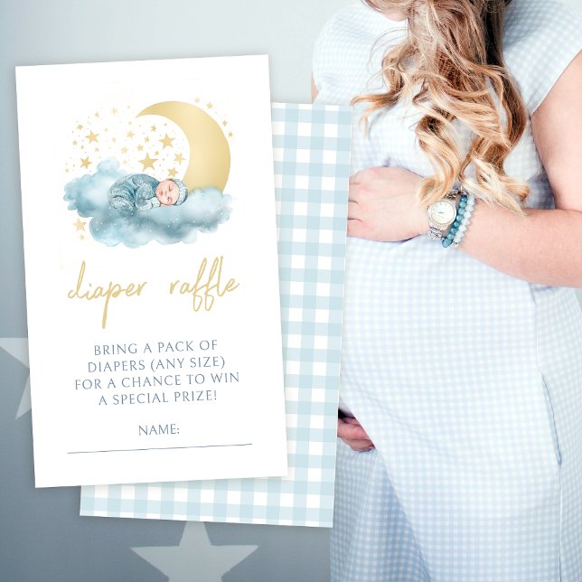 Twinkle star baby boy shower diaper raffle cards (Creator Uploaded)