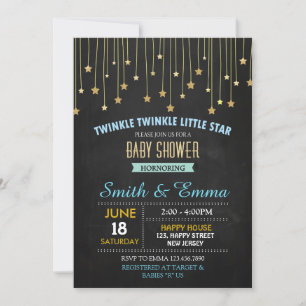 Twinkle Star Baby Shower Invitation