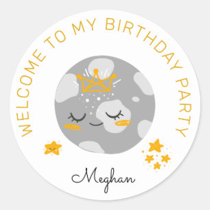 Twinkle Star   Birthday Party Monogram Sticker