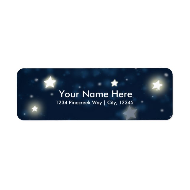 Twinkle Stars & Moon Celestial Sky Address Labels (Front)
