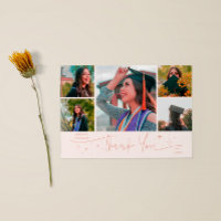 Twinkle Stars Peach Grad Multi Photo Thank You