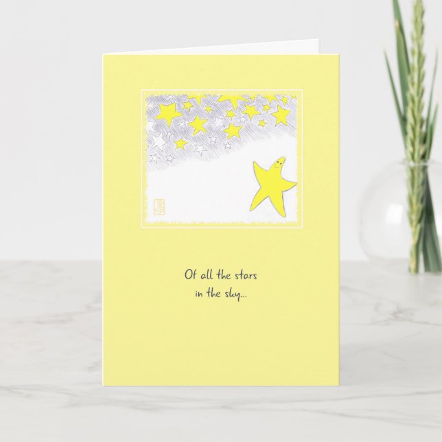 Twinkle Stars Romantic Greeting Card (Front)