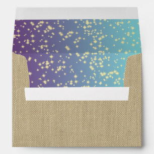 Twinkle Stars Teal Purple Ombre' Envelopes