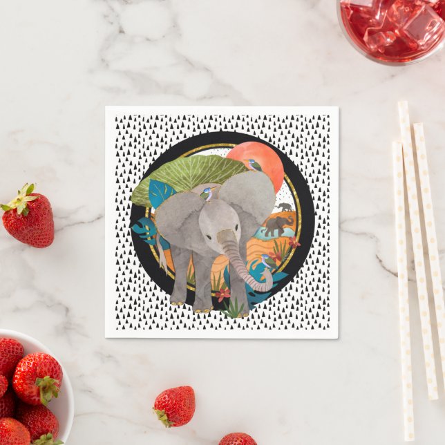 TWINKLE-TOES SAFARI elephant Napkins (Insitu)