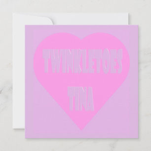 Twinkle toes Tina pink and mauve pastels heart Card