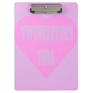 Twinkle toes Tina pink and mauve pastels heart Clipboard