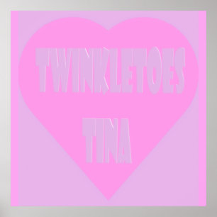 Twinkle toes Tina pink and mauve pastels heart Poster