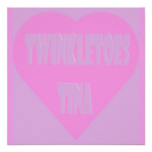 Twinkle toes Tina pink and mauve pastels heart Poster