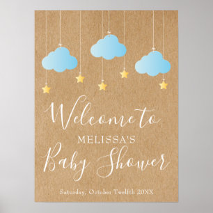 Twinkle Twinkle Baby Boy Shower / Sprinkle Welcome Poster