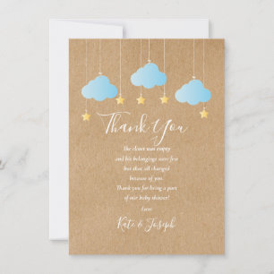 Twinkle Twinkle Baby Boy Shower Thank You Poem Card