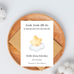 Twinkle Twinkle Baby Loss Miscarriage Cloud Star Card