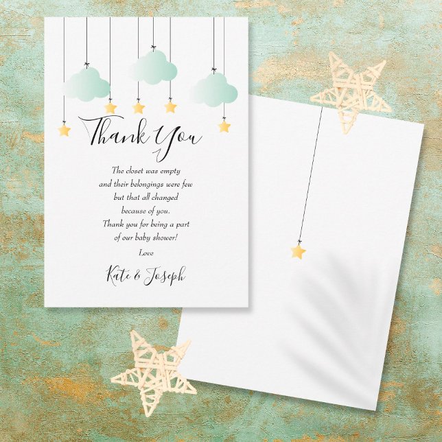 Twinkle Twinkle Baby Shower Thank You Poem Card (Creator Uploaded)