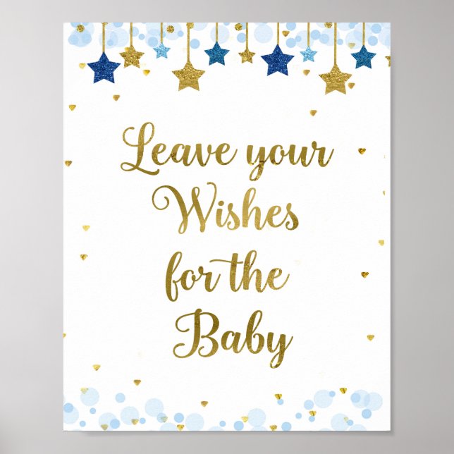 Twinkle Twinkle  Baby Shower Wishes for Baby Sign (Front)
