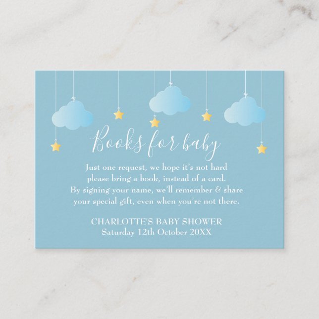Twinkle Twinkle Book Request Baby Shower Enclosure Card (Front)
