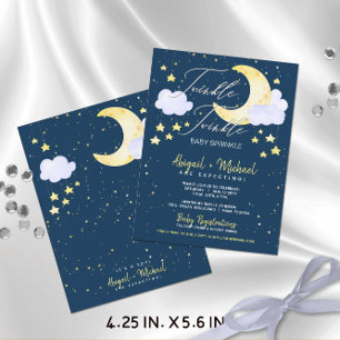 Twinkle Twinkle Budget Baby Boy Shower Invite Postcard