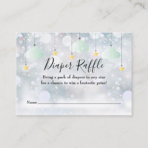 Twinkle Twinkle Diaper Raffle Winter Baby Shower Enclosure Card