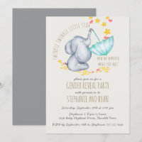 Twinkle Twinkle Elephant Grey Gender Reveal