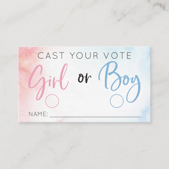 Twinkle Twinkle Gender Reveal Voting Cards (Front)