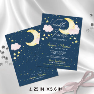 Twinkle Twinkle Girl Budget Baby Shower Invite Postcard