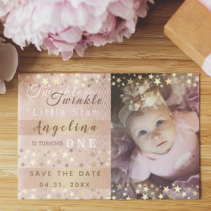 Twinkle Twinkle Little Star 1st Birthday Save The Date