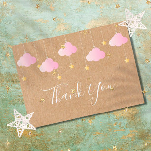 Twinkle Twinkle Little Star Baby Girl Thank You Card
