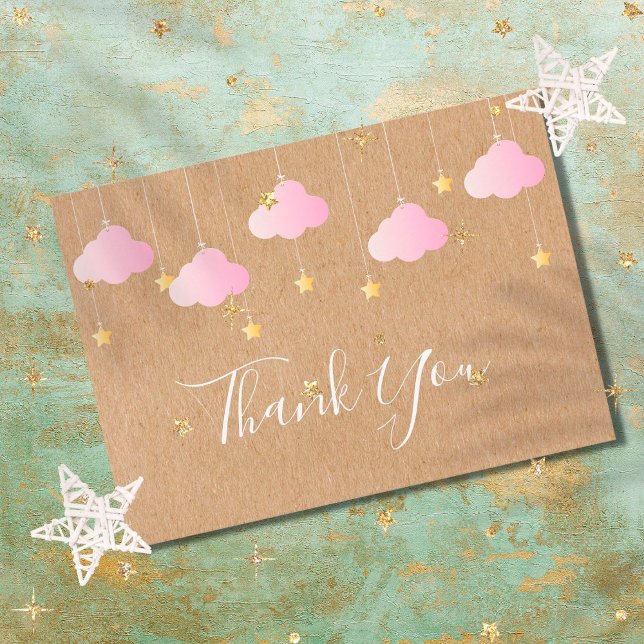 Twinkle Twinkle Little Star Baby Girl Thank You Card (Creator Uploaded)