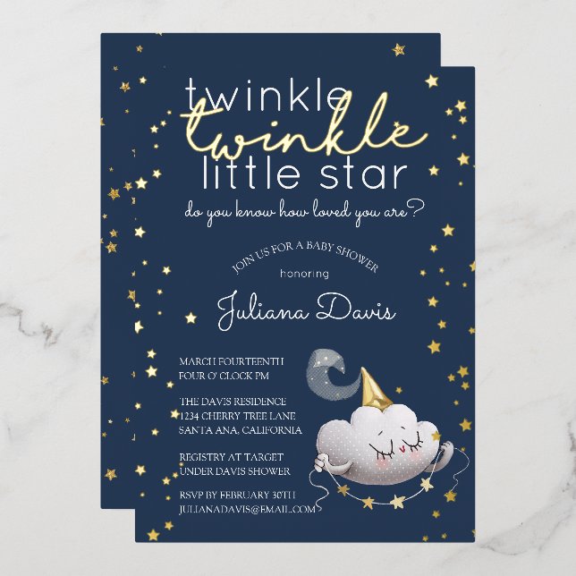 Twinkle Twinkle Little Star Baby Shower (Front/Back)