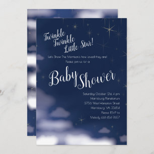Twinkle Twinkle Little Star Baby Shower Celestial Invitation