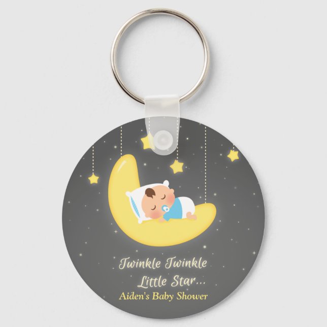 Twinkle Twinkle Little Star Baby Shower Favours Key Ring (Front)