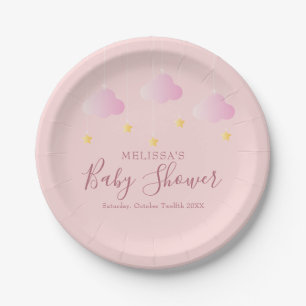 Twinkle Twinkle Little Star Baby Shower Girl Pink Paper Plate
